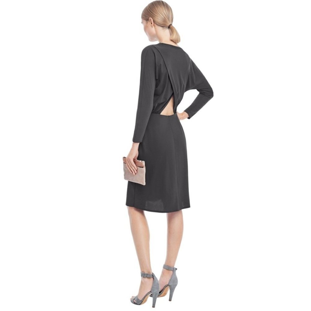 * FILIPPA K Slate Grey Drapey Back Detail Dress Size S